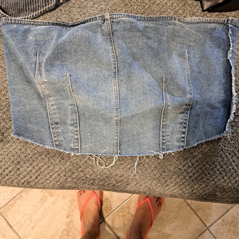 Blue Denim Crop Top